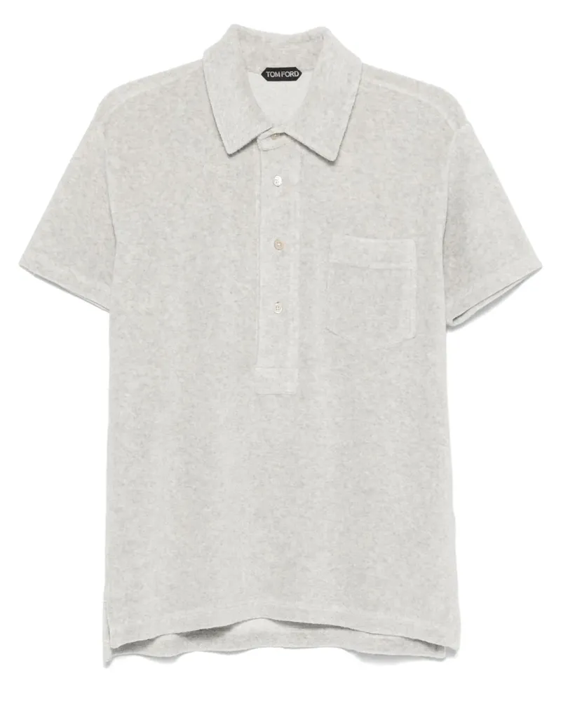 Tom Ford Poloshirt aus Frottee - Grau Grau