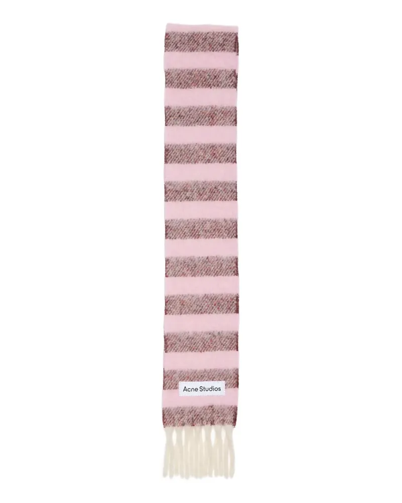 Acne Studios stripe-pattern fringed scarf - Rosa Rosa