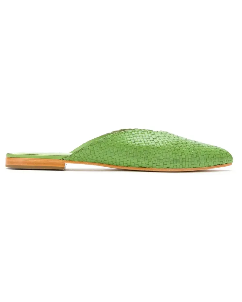 Sarah Chofakian Mules mit Flechtmuster - Grün Grün