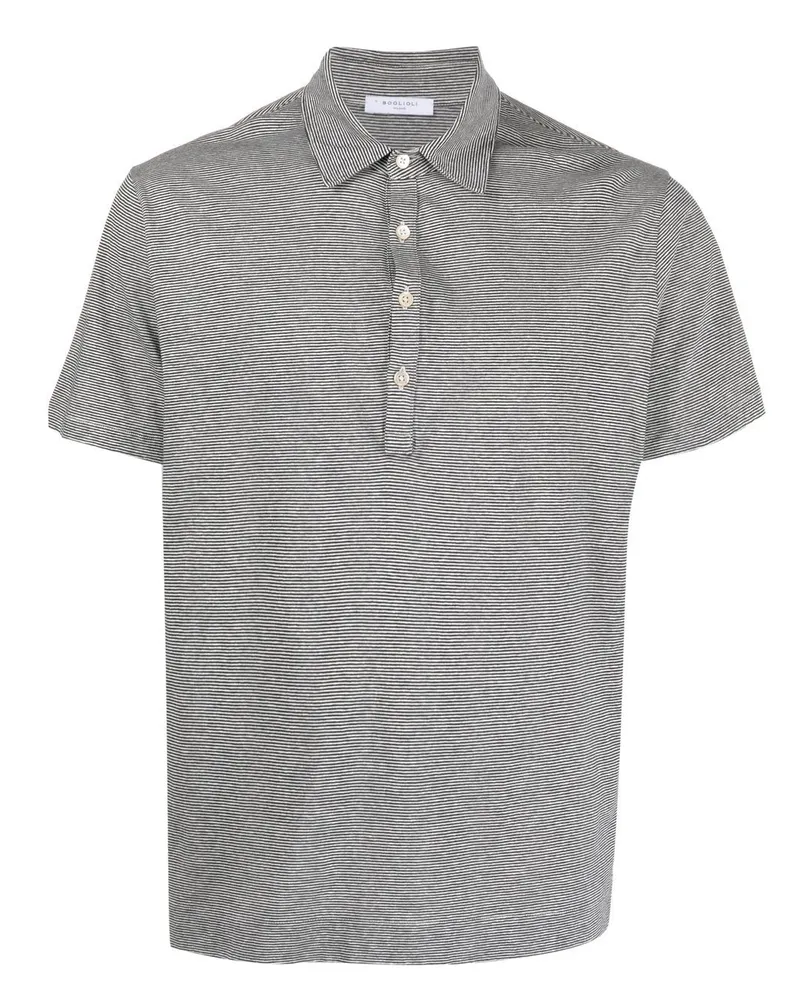 Boglioli Gestreiftes Poloshirt - Schwarz Schwarz
