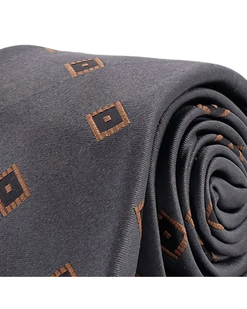 Kiton Krawatte mit Rautenmuster - Grau Grau