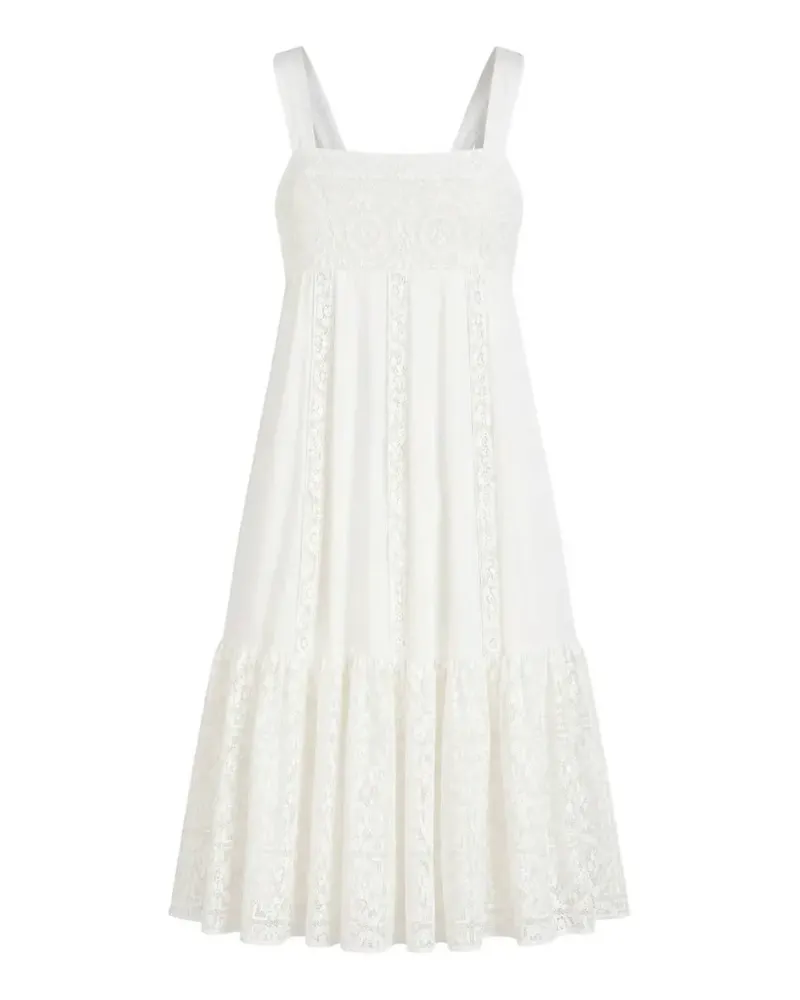 Semicouture lace-panelled tiered maxi dress - Weiß Weiß