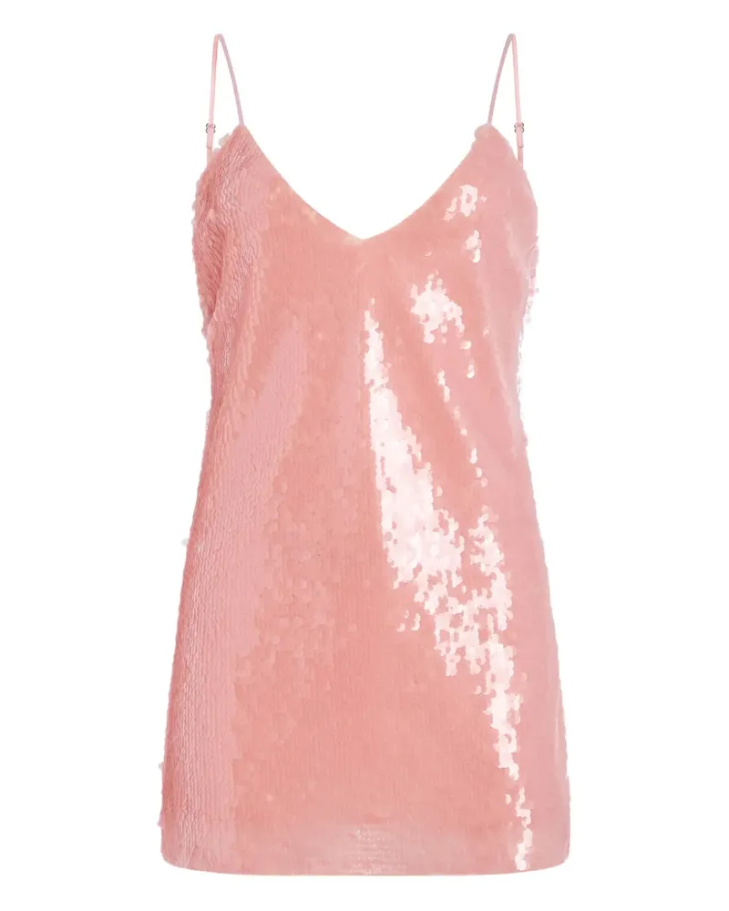 Retrofête Spaghettikleid mit Pailletten - Rosa Rosa