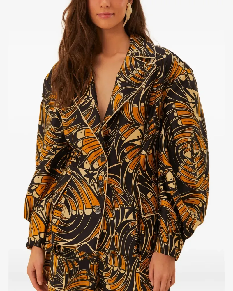 FARM Rio Oversized-Jacke mit grafischem Print - Schwarz Schwarz