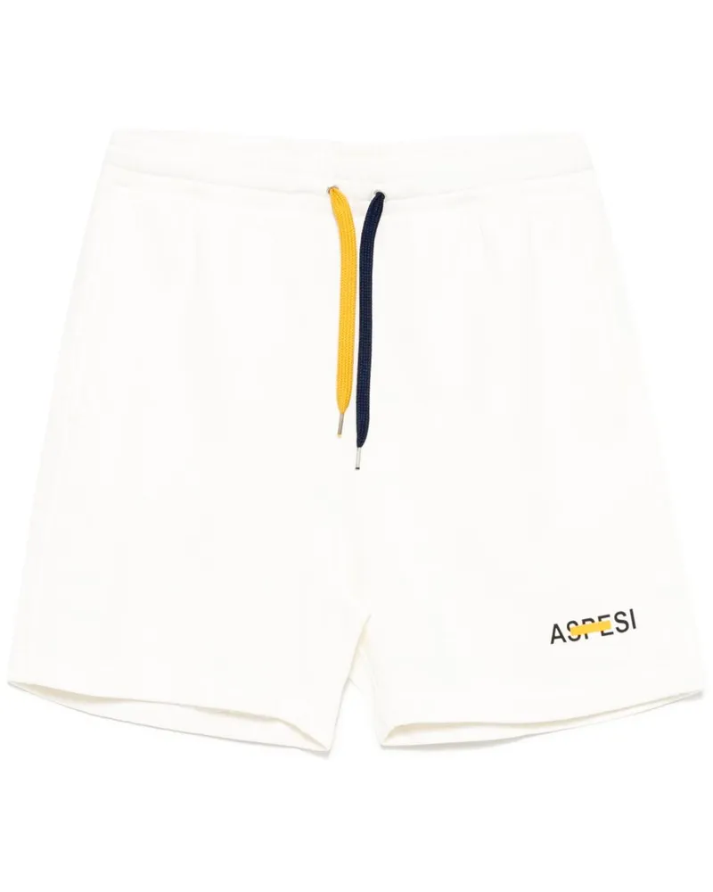 ASPESI Stückgefärbte Garment Gaze-Shorts - Weiß Weiß
