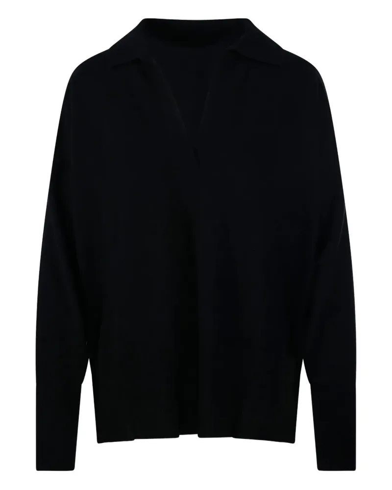 Roberto Collina Pullover mit Poloshirtkragen - Schwarz Schwarz