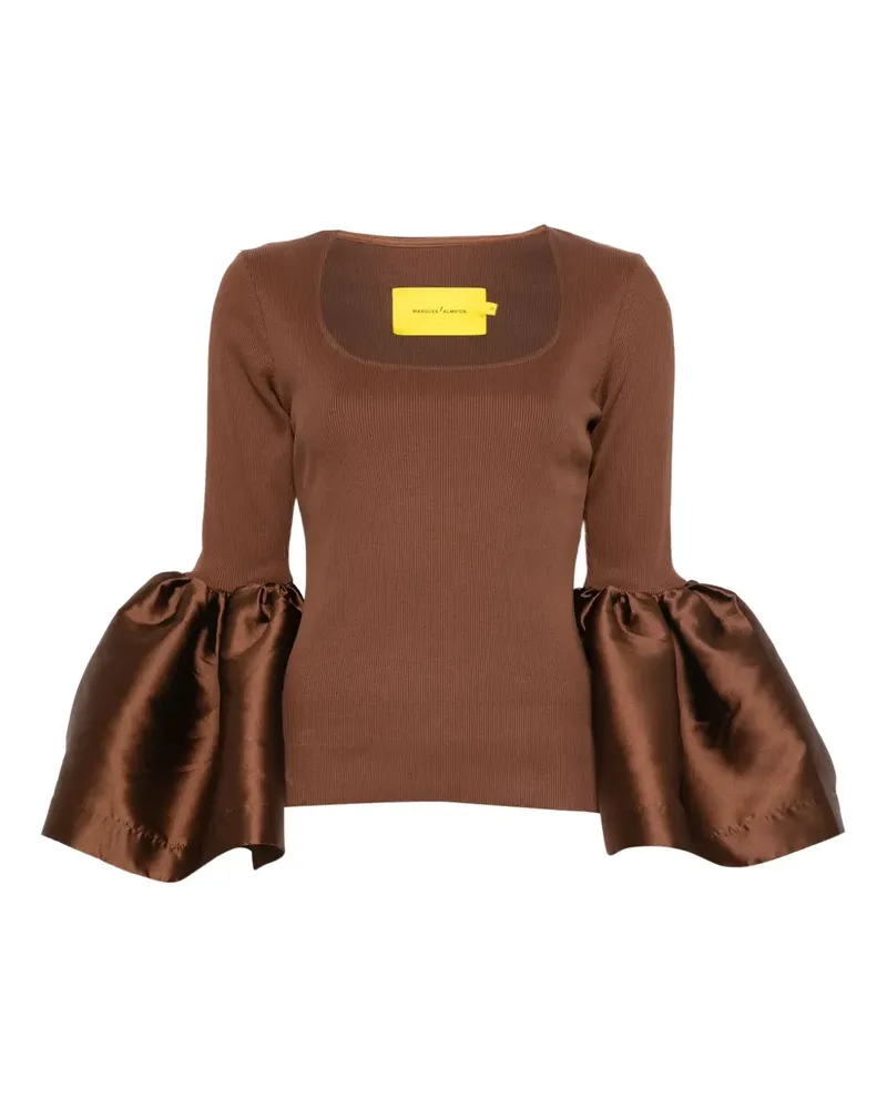 Marques ' Almeida Mikado Bluse - Braun Braun