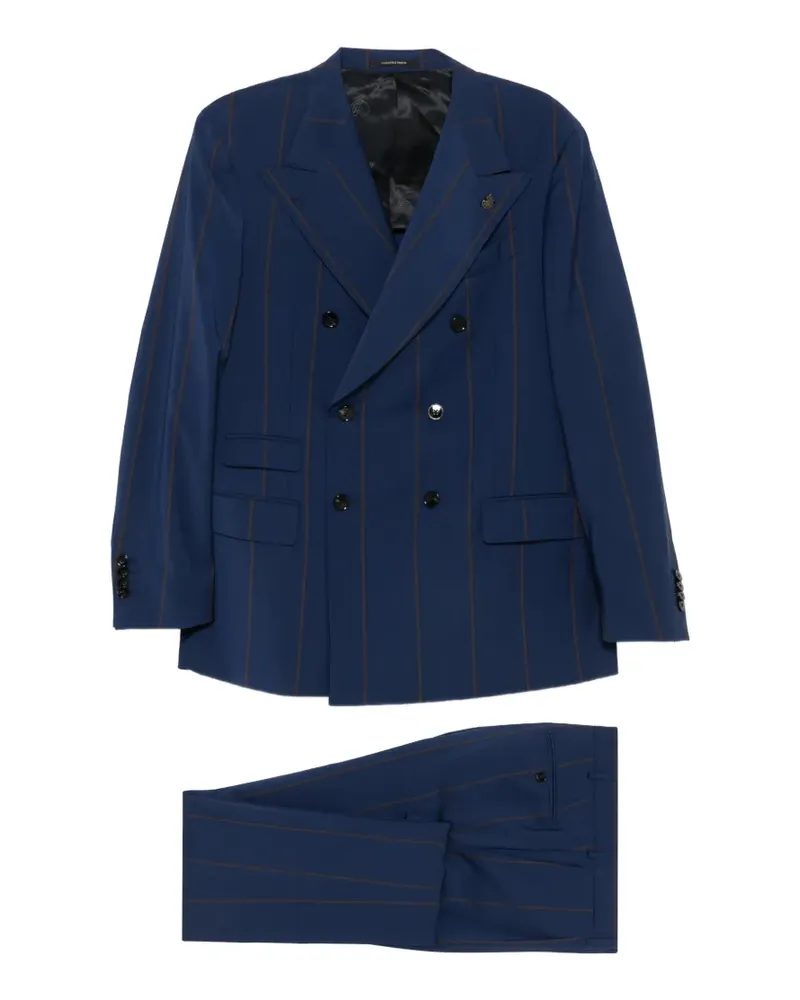 Gabriele Pasini Doppelreihiger Anzug mit Streifen - Blau Blau