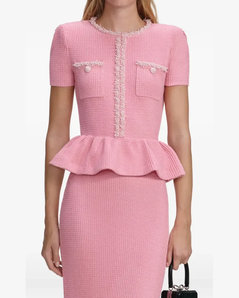 Self-Portrait beaded-embellishment midi dress - Rosa Rosa