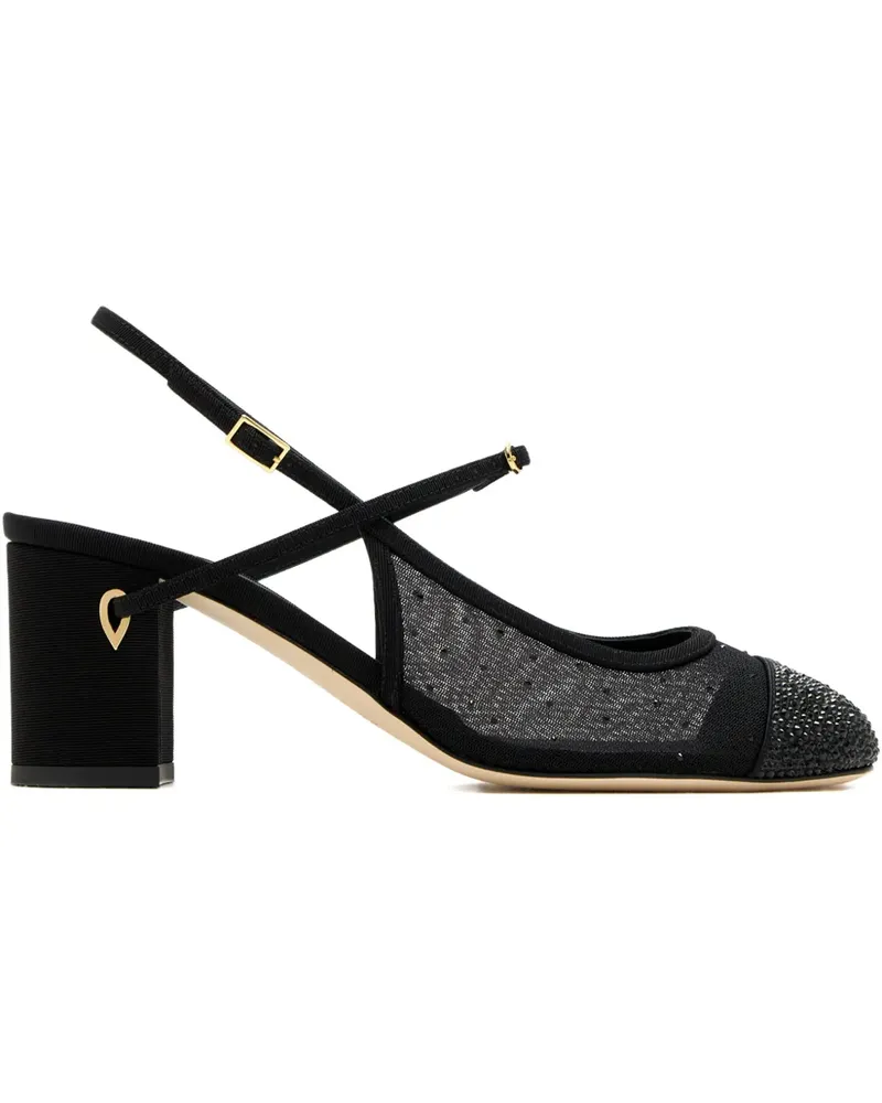 Jennifer Chamandi Mattia embellished mesh pumps - Schwarz Schwarz