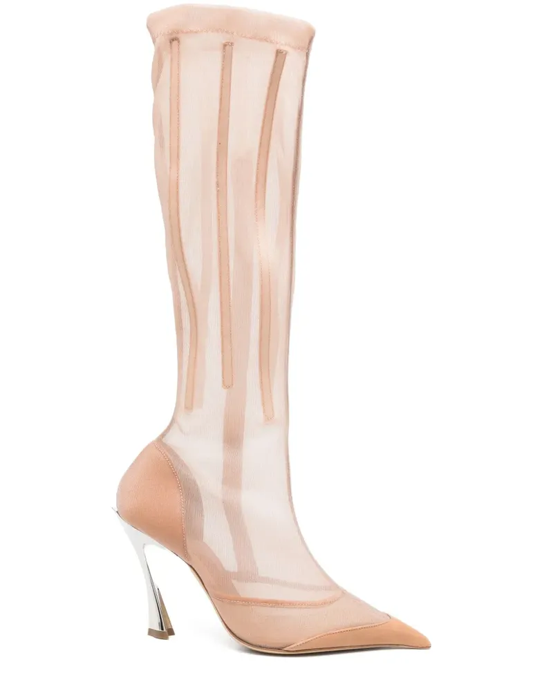 Thierry Mugler Fang Stiefel 95mm - Nude Nude