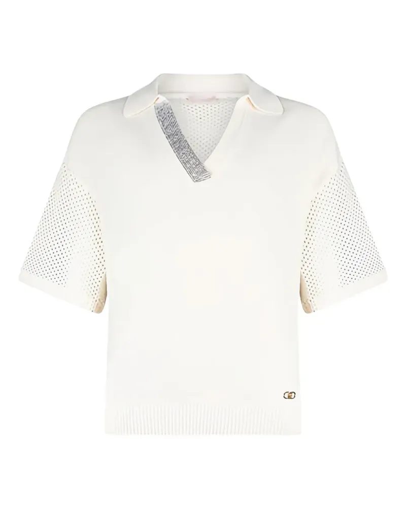 Liu Jo V-neck openwork T-shirt - Weiß Weiß