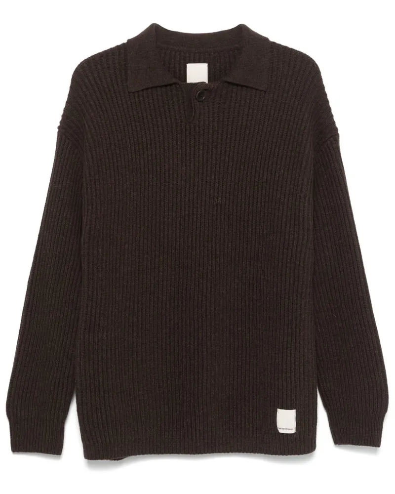 Emporio Armani Gestricktes Poloshirt - Braun Braun