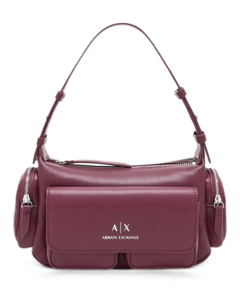 Armani Exchange multi-pocket zip-detail shoulder bag - Violett Violett
