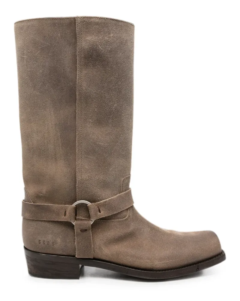 Golden Goose square-toe biker boots - Nude Nude