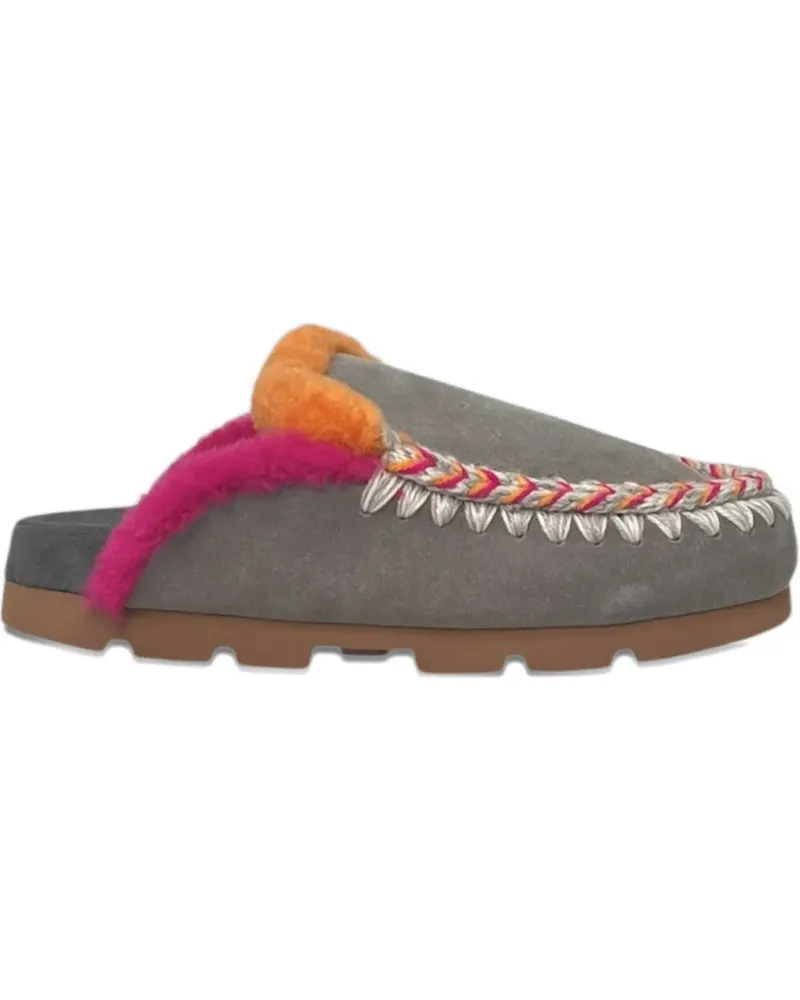 Mou Winter Bio overstitching mules - Grau Grau