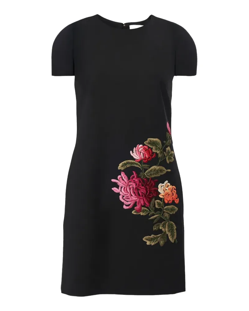 Carolina Herrera New York Cocoon chrysanthemum-embroidered coat - Schwarz Schwarz