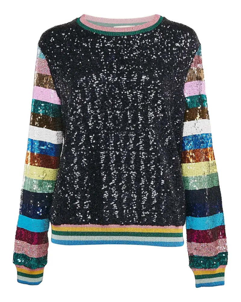 Mary Katrantzou Pullover mit Paillettenstreifen - Schwarz Schwarz