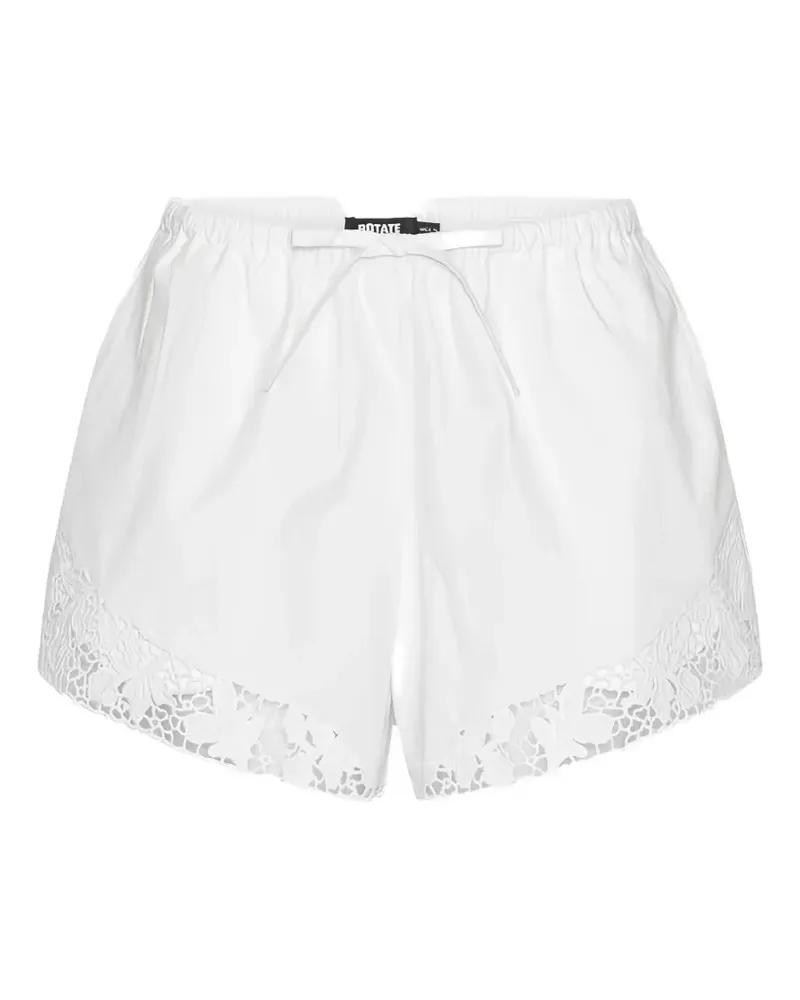 ROTATE Birger Christensen Shorts aus Spitze mit Kordelzug - Weiß Weiß