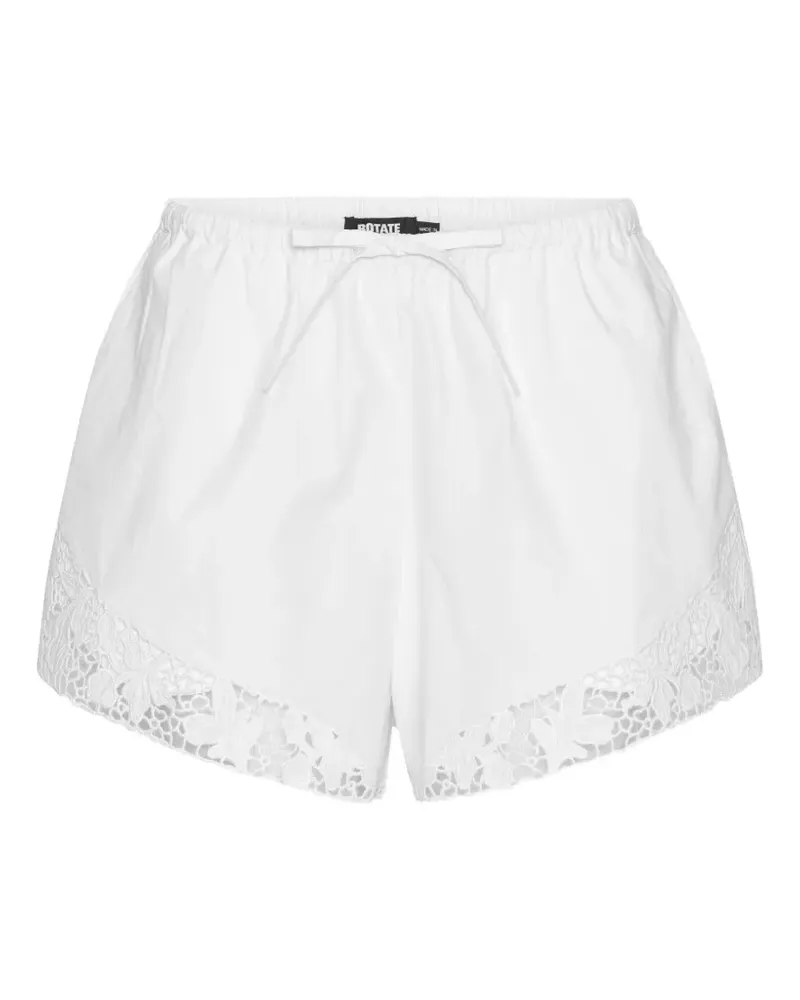 ROTATE Birger Christensen Shorts aus Spitze mit Kordelzug - Weiß Weiß