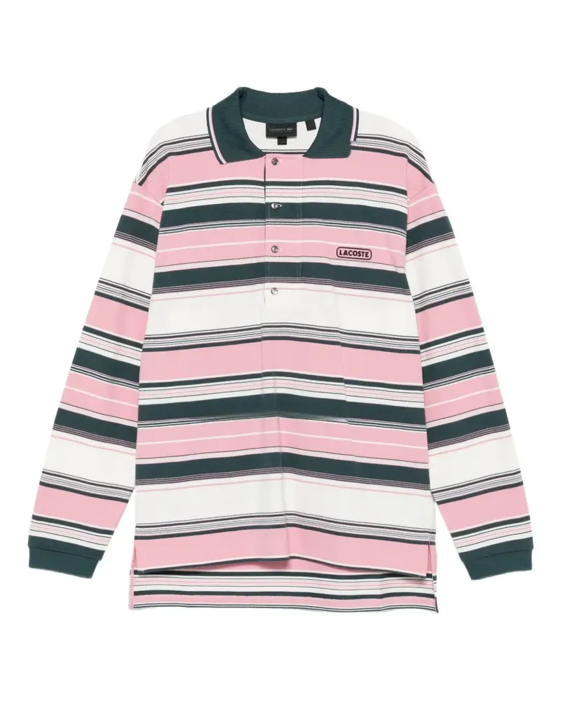 Lacoste Runway striped long-sleeve polo shirt - Rosa Rosa