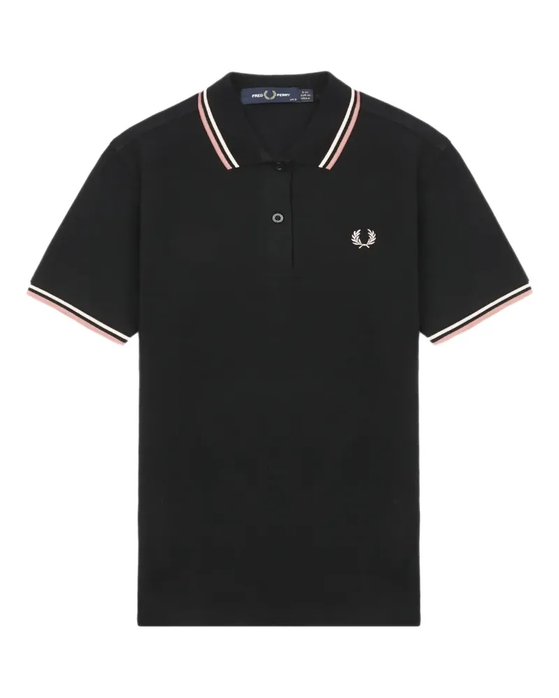 Fred Perry Poloshirt mit Logo-Stickerei - Schwarz Schwarz