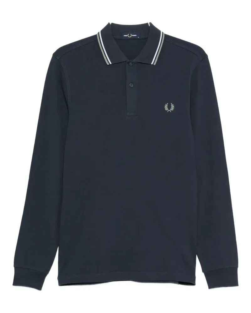 Fred Perry long-sleeve cotton polo shirt - Blau Blau