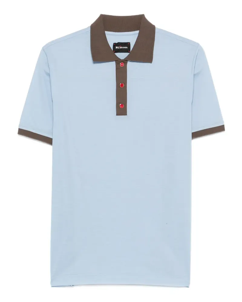 Kiton Poloshirt mit Kontrastdetails - Blau Blau