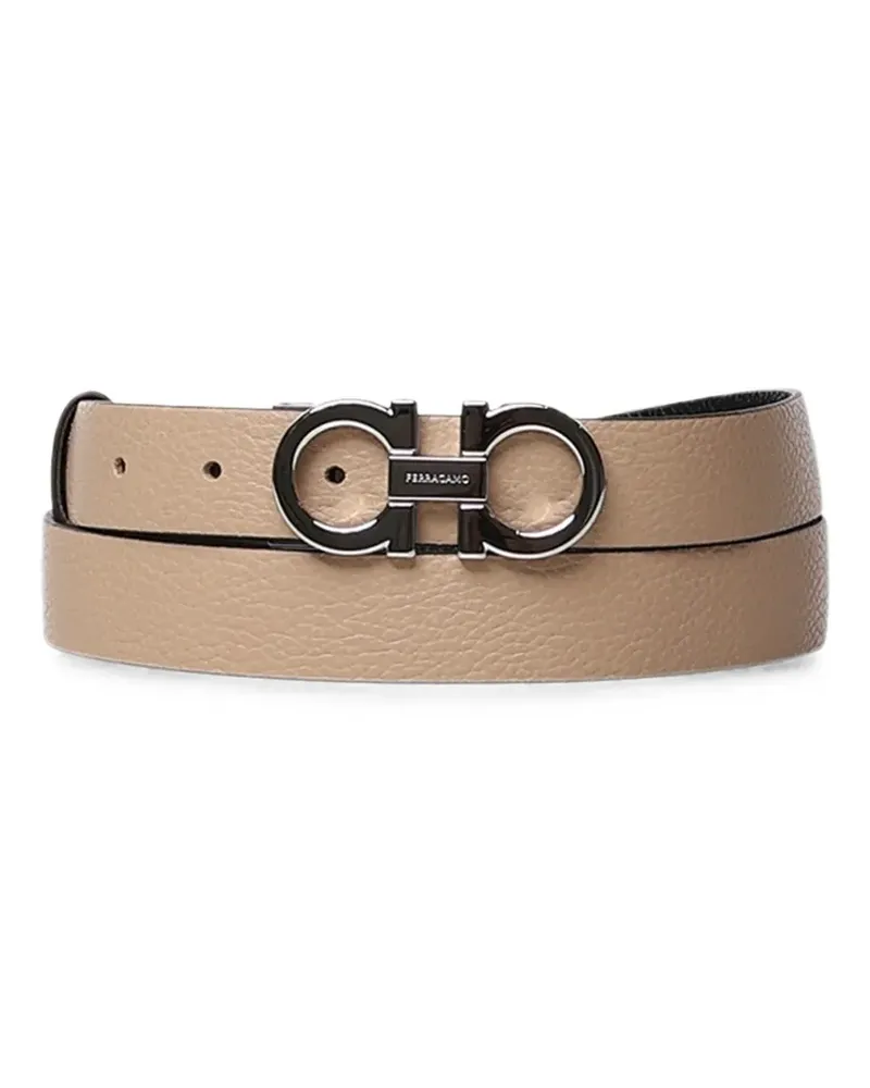 Ferragamo Gancini reversible leather belt - Nude Nude