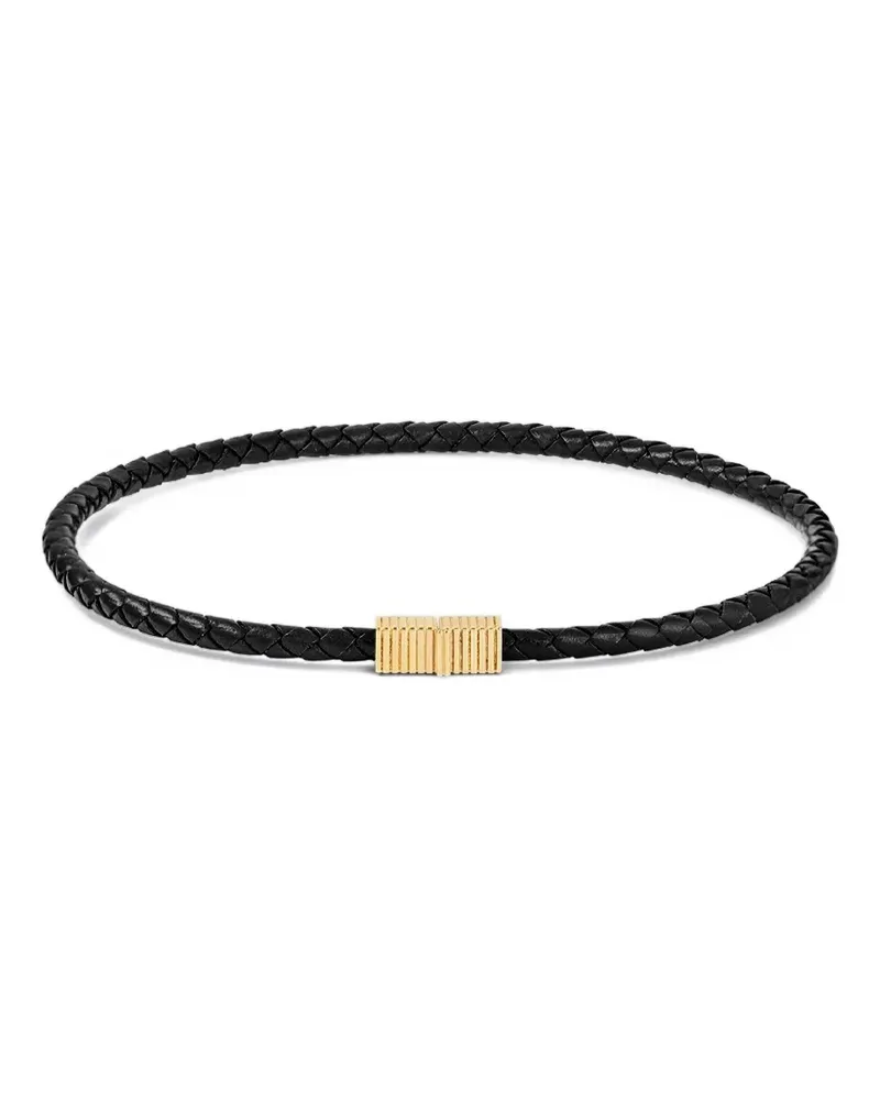 IVI Collection braided joia leather necklace - Gold Gold