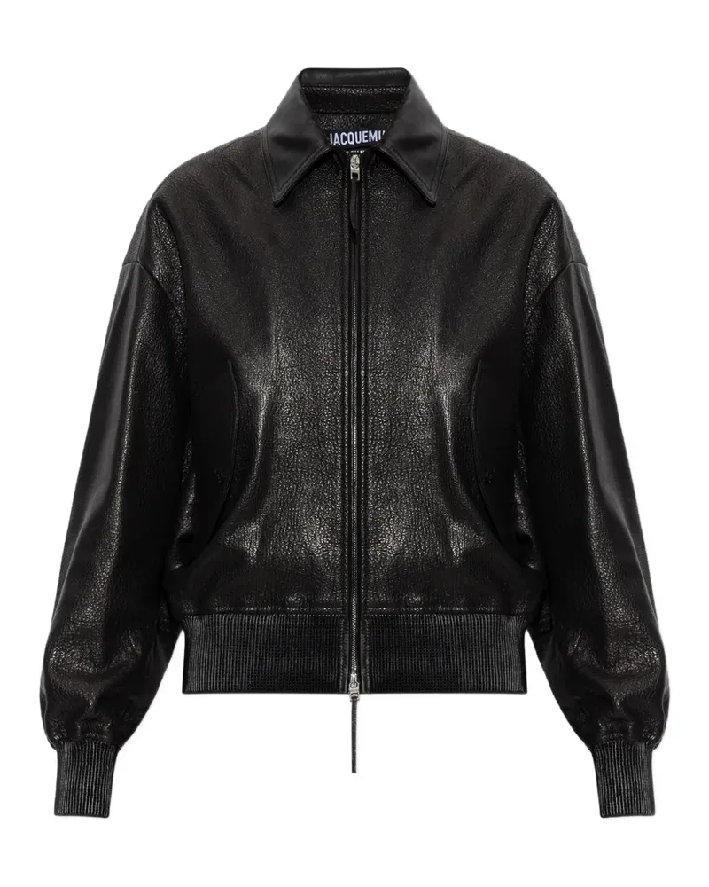 Jacquemus The Losange leather jacket - Schwarz Schwarz