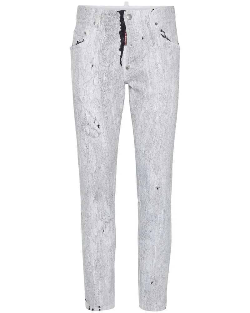 Dsquared2 Jeans mit Knitteroptik - Weiß Weiß