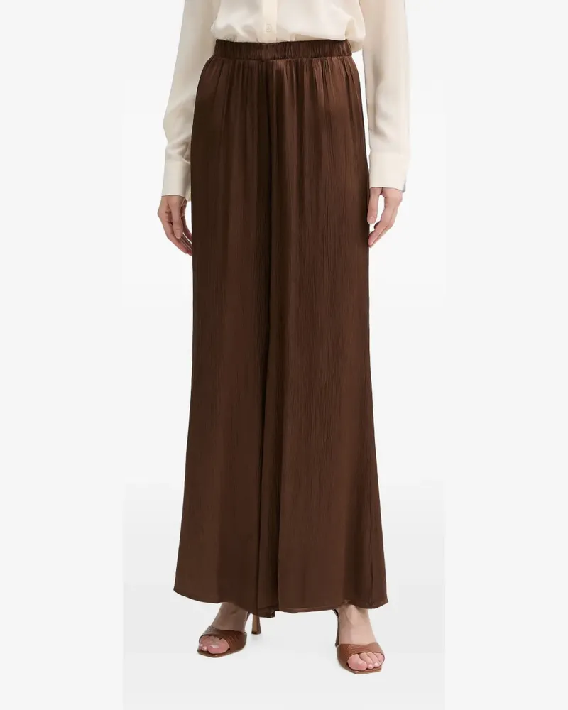 HAVEONE crinkled-finish palazzo pants - Braun Braun