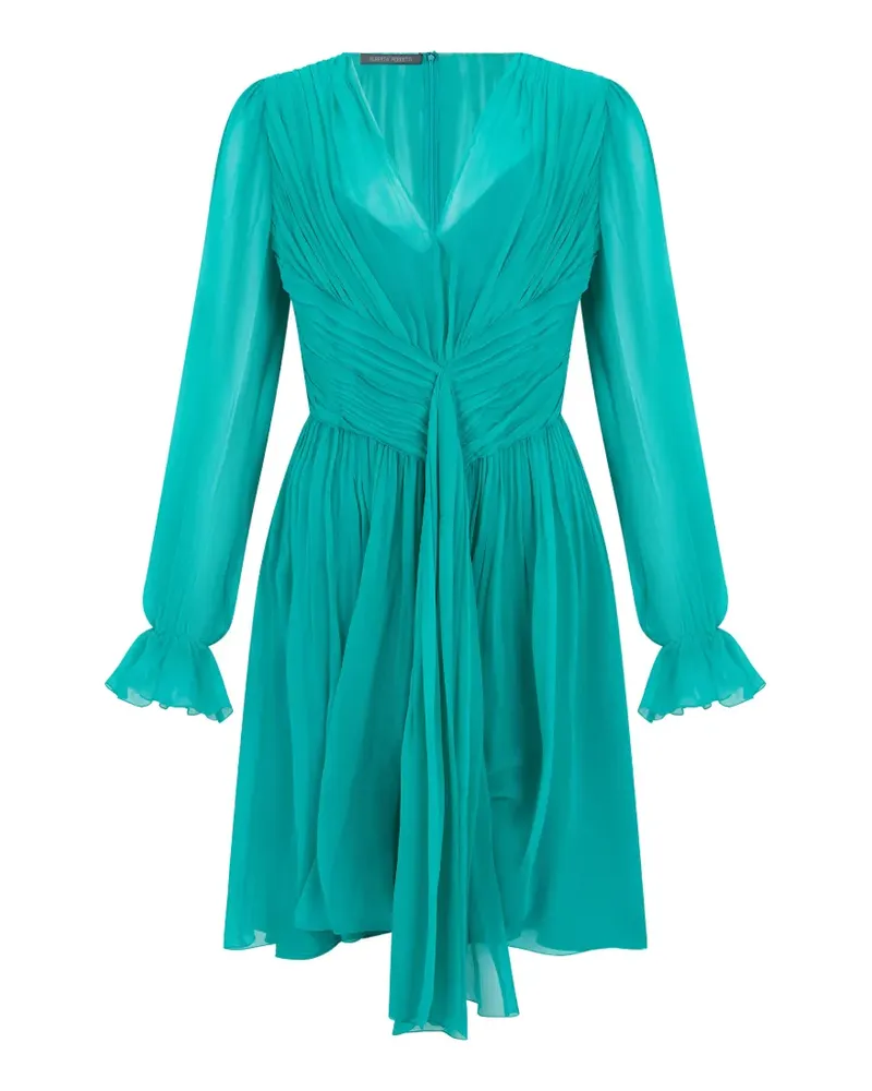 Alberta Ferretti pleated silk mini dress - Blau Blau