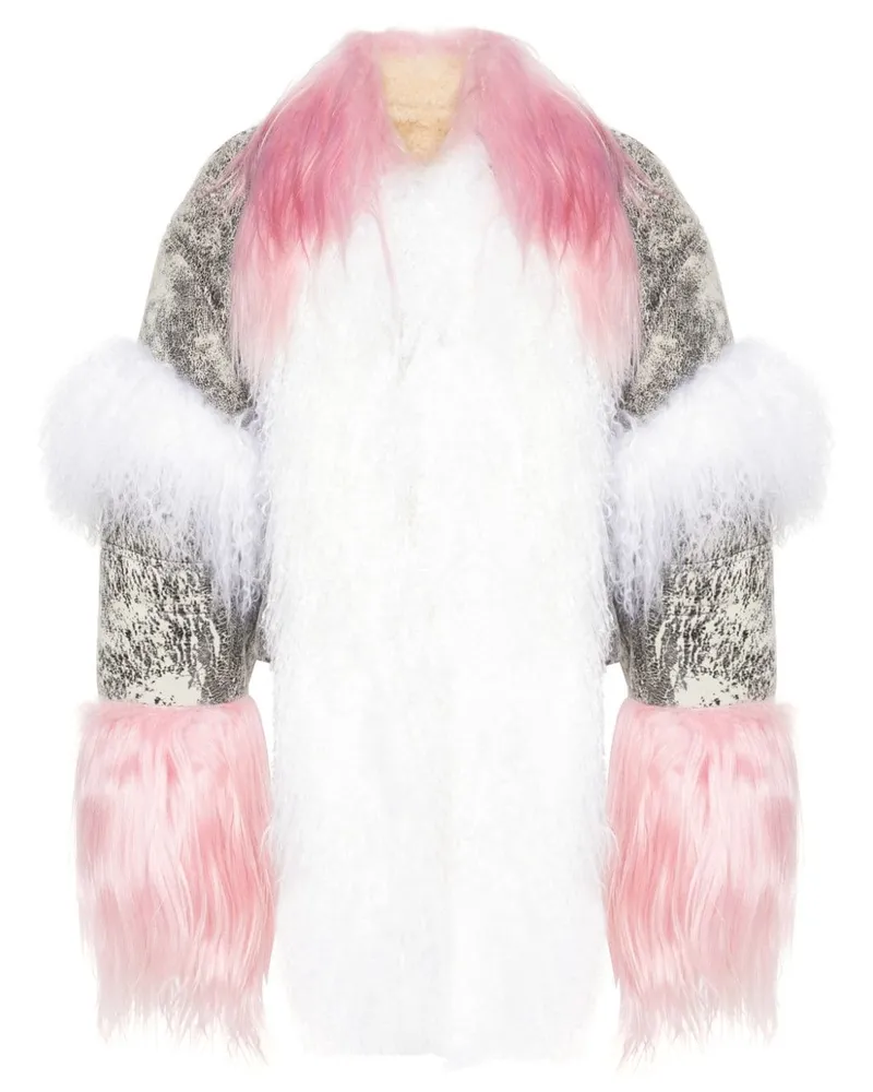 ATTICO Wildlederjacke mit Shearling-Einsätzen - Grau Grau