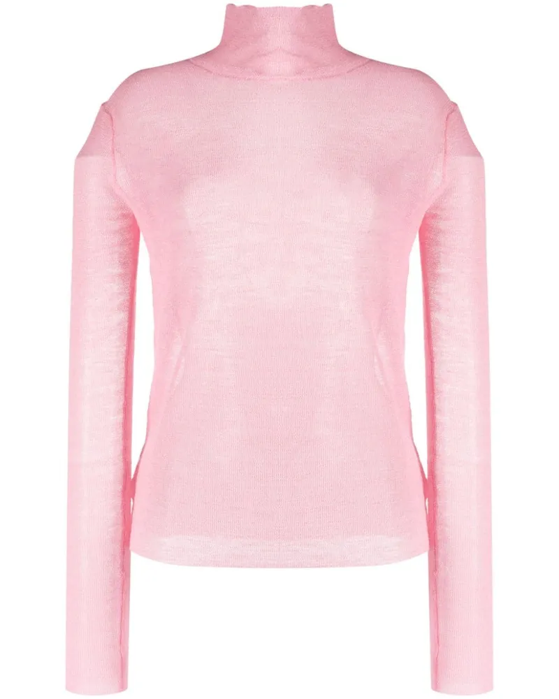 Jil Sander Semi-transparenter Pullover - Rosa Rosa