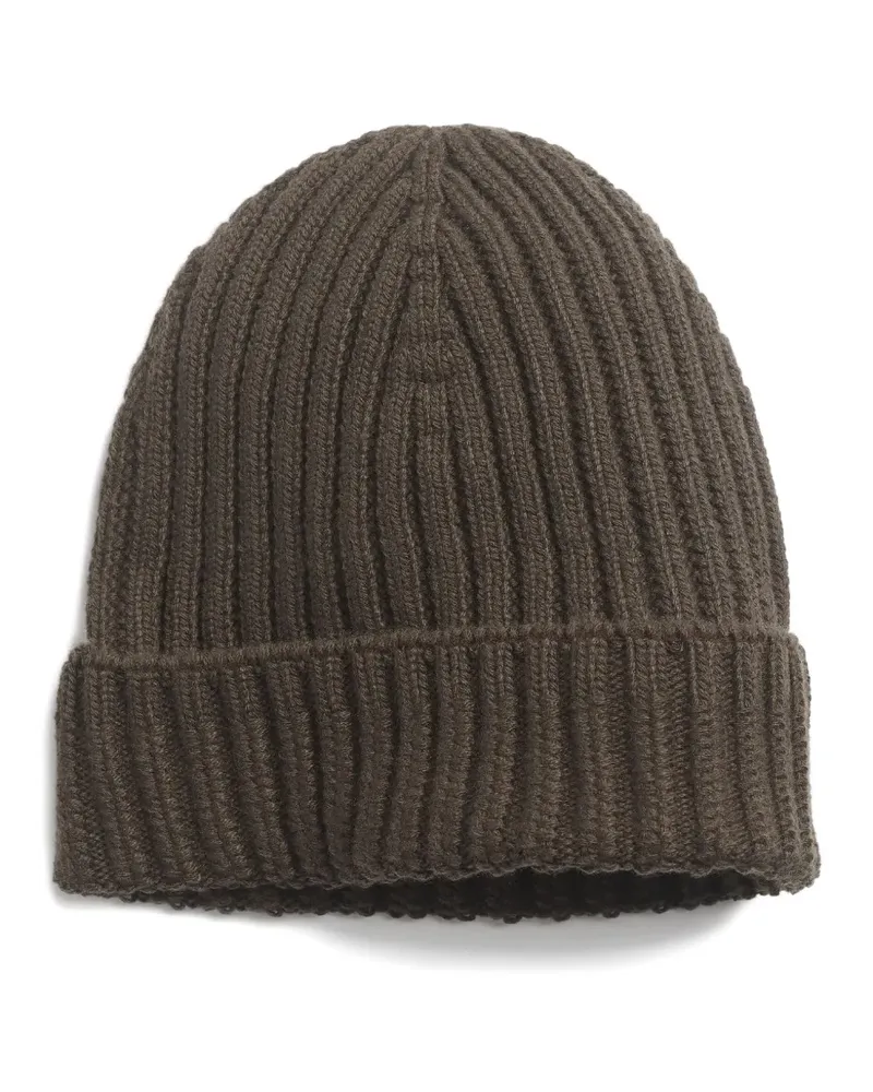 Barrie Gerippte Beanie aus Kaschmir - Grün Grün