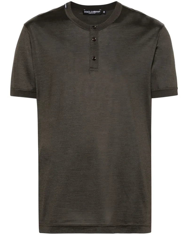Dolce & Gabbana Fein geripptes T-Shirt - Braun Braun