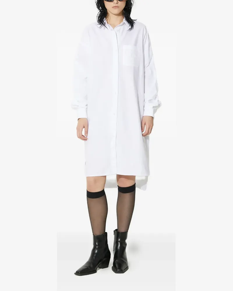 Fiorucci Midi-Hemdkleid mit Engels-Stickerei - Weiß Weiß