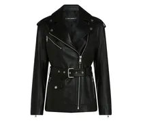 Bikerjacke mit Gürtel - Schwarz