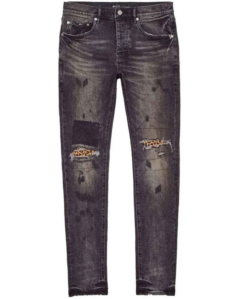 PURPLE BRAND Tief sitzende P001 Skinny-Jeans - Schwarz Schwarz