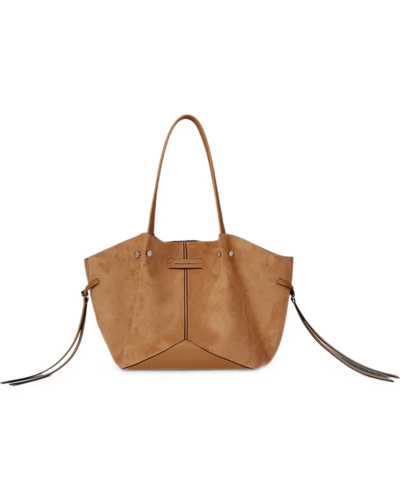 Karl Lagerfeld Mittelgroße K/Pierced Tote Bag aus Wildleder - Braun Braun