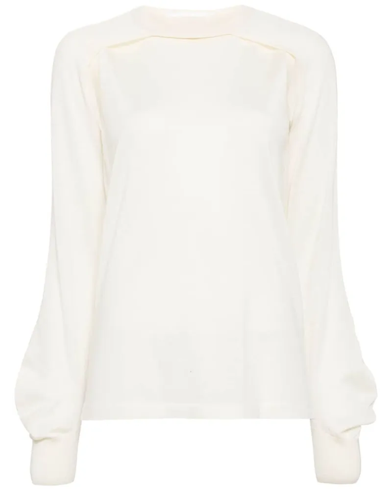 Helmut Lang Jersey-Oberteil mit Cut-Out Nude