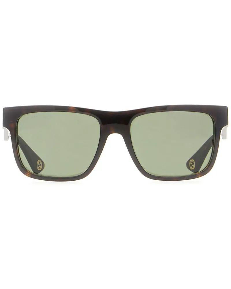 Gucci Sonnenbrille mit eckigem Gestell - Braun Braun