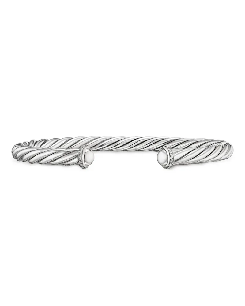 David Yurman Cable Armspange aus Sterlingsilber mit Diamanten (6mm Silber
