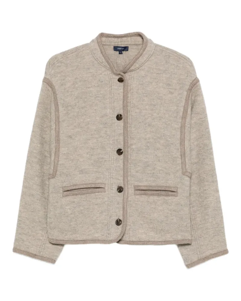 Soeur Olympe button-up wool jacket - Nude Nude