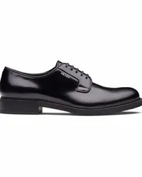 Prada Derby-Schuhe aus gebürstetem Leder Schwarz