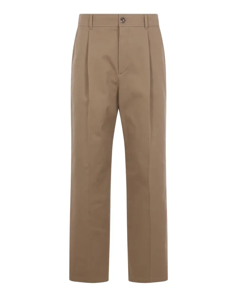 Valentino Garavani Bundfaltenhose mit Logo-Stickerei - Nude Nude