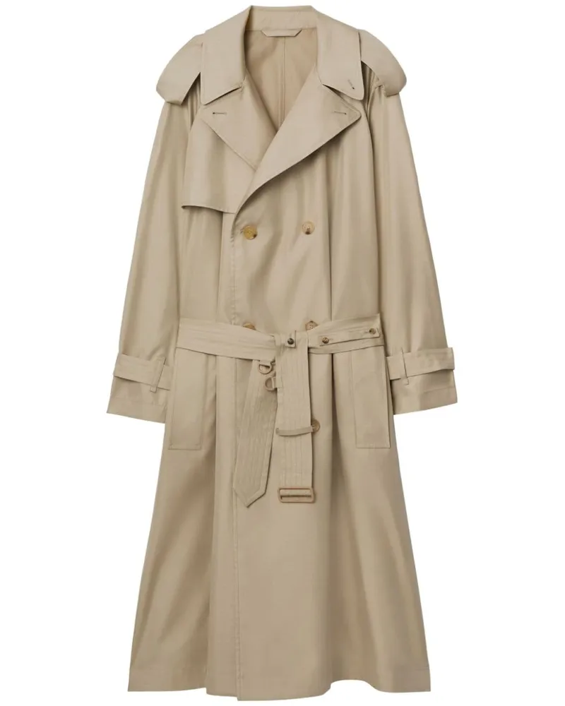 Burberry Doppelreihiger Seiden-Trenchcoat - Nude Nude