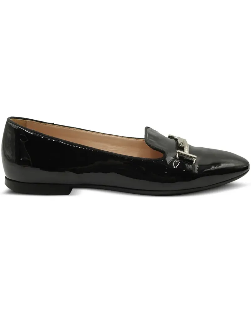 TOD'S Loafer aus Lackleder mit Double T - Schwarz Schwarz